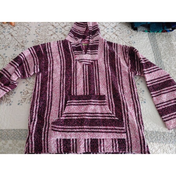 Women's Pink And Magenta Striped Baja Bojo Hoodie Drug Rug Size Small Med? - Picture 1 of 6